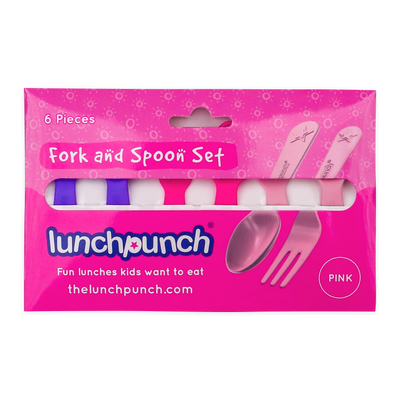 Lunch Punch - FORK AND SPOON SET - Pink